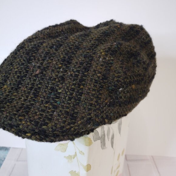 Cool Vintage Studio Donegal Brown Wool Flat Cap Mens L Made in Ireland Hat - Picture 2 of 8